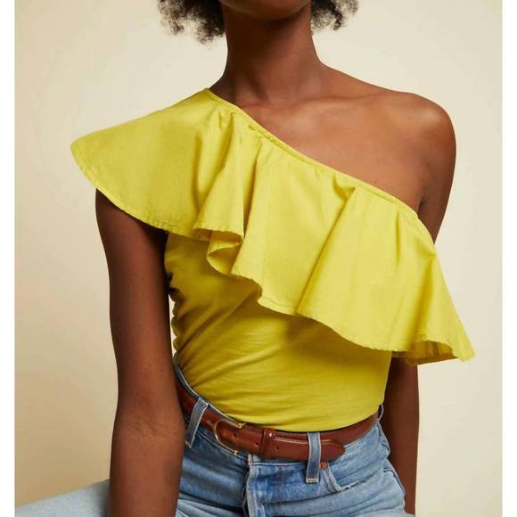 NEW NATION LTD noella top in chartreuse - Picture 2 of 7